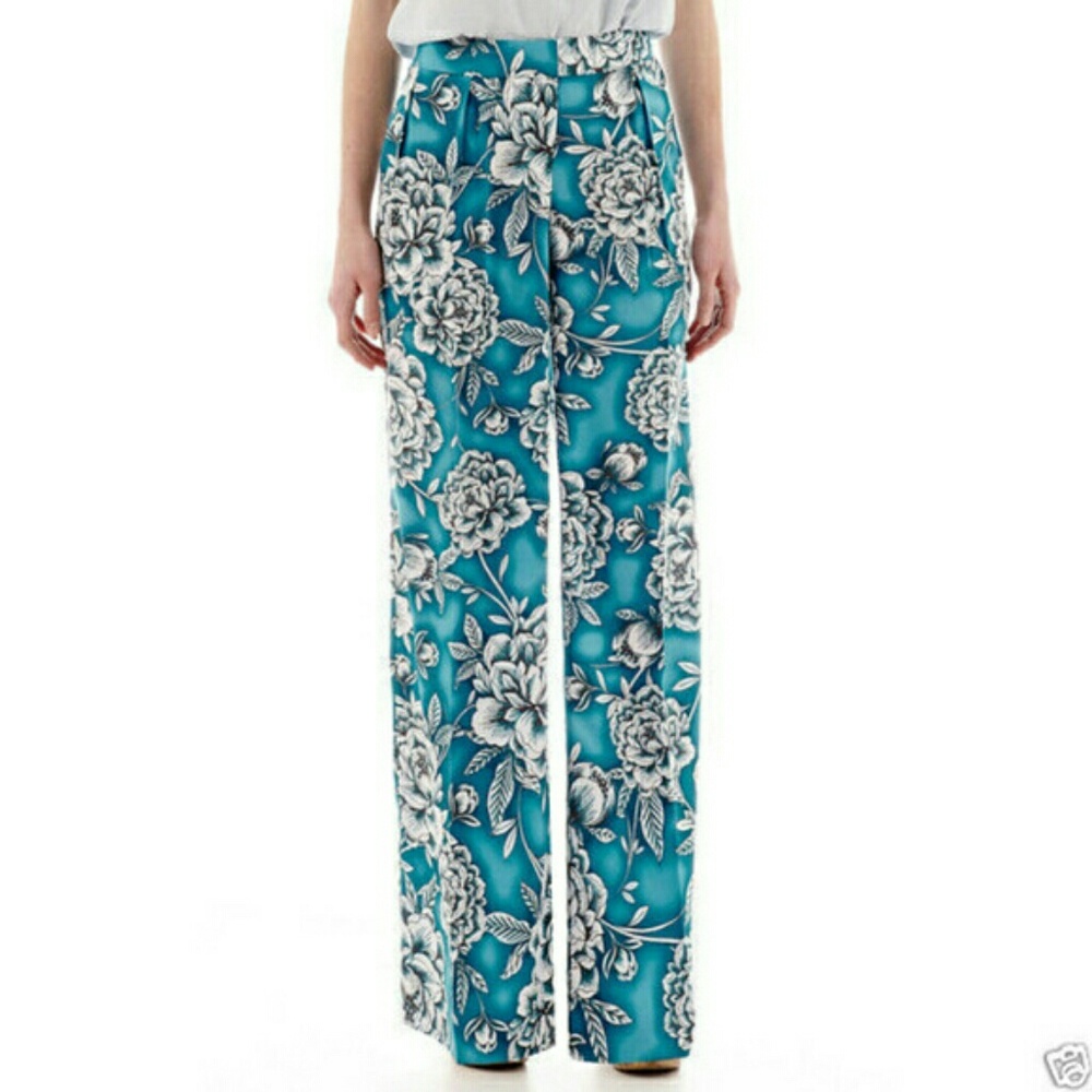 Worthington Wide Leg Floral Print Pants